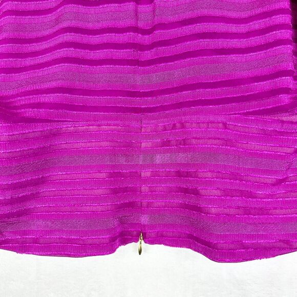 Anna Cate Batwing Top Size Small Fuschia Pink V-Neck Tonal Stripe Lined - Picture 4 of 7
